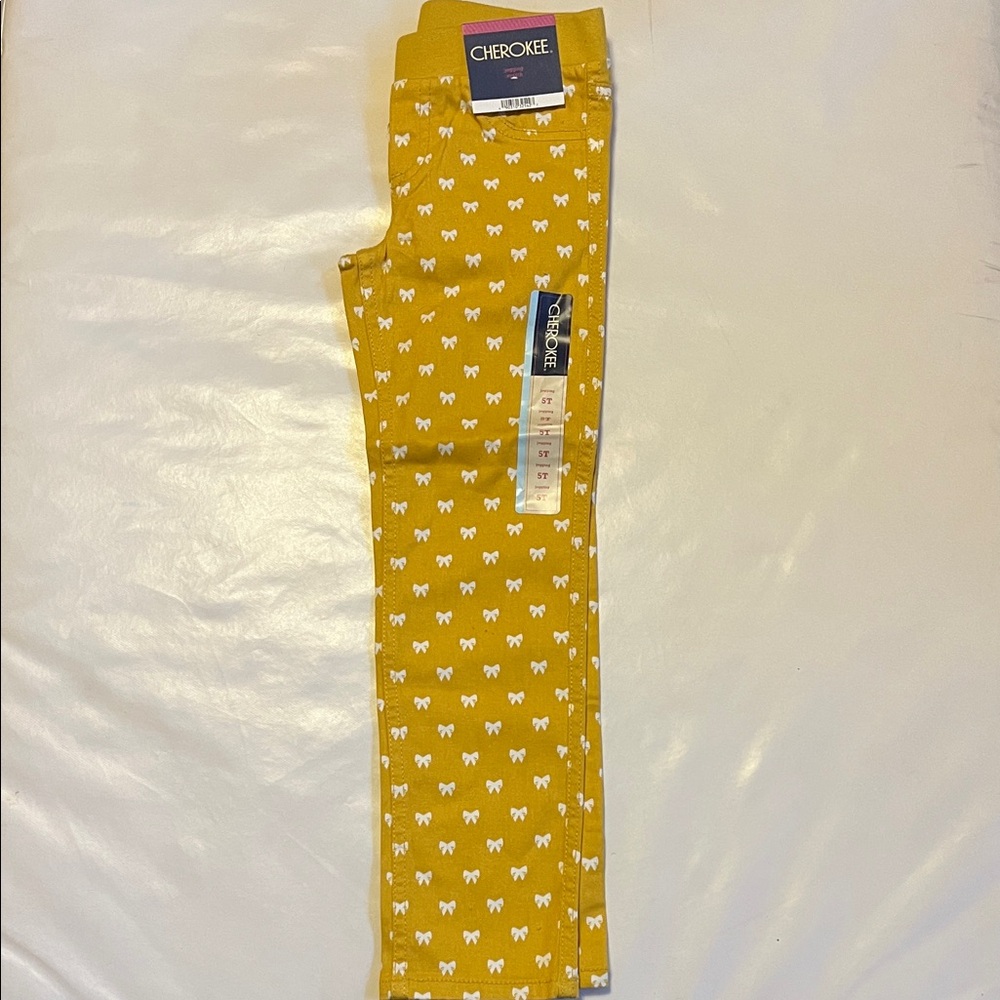 Cherokee Kids Mustard Patterned Leggings